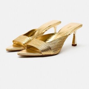 ZARA gold sandals NWT size 7.5